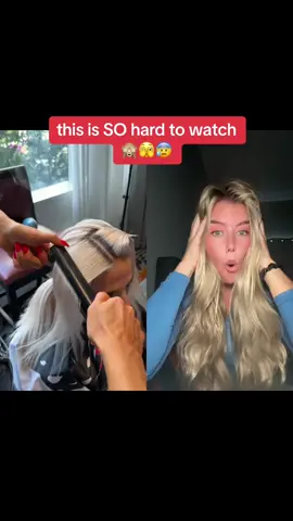 #duet with @Mariya Usan #ballroom watching the flat iron just SMOKE her hair …i cant 🫣😰🙈 #hair #damagedhair #straighthair #flatiron #hairstyle 