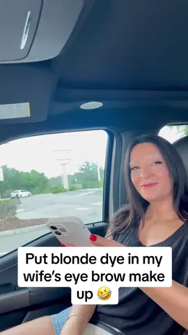 Her eye brows turned blonde🤣🙈 #wife #love #fyp 