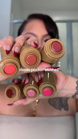 which color combo do you prefer? pinky or sunkissed? ☀️ #trendingmakeup #minimakeup #makeuptok #rhodepocketblush #rhode
