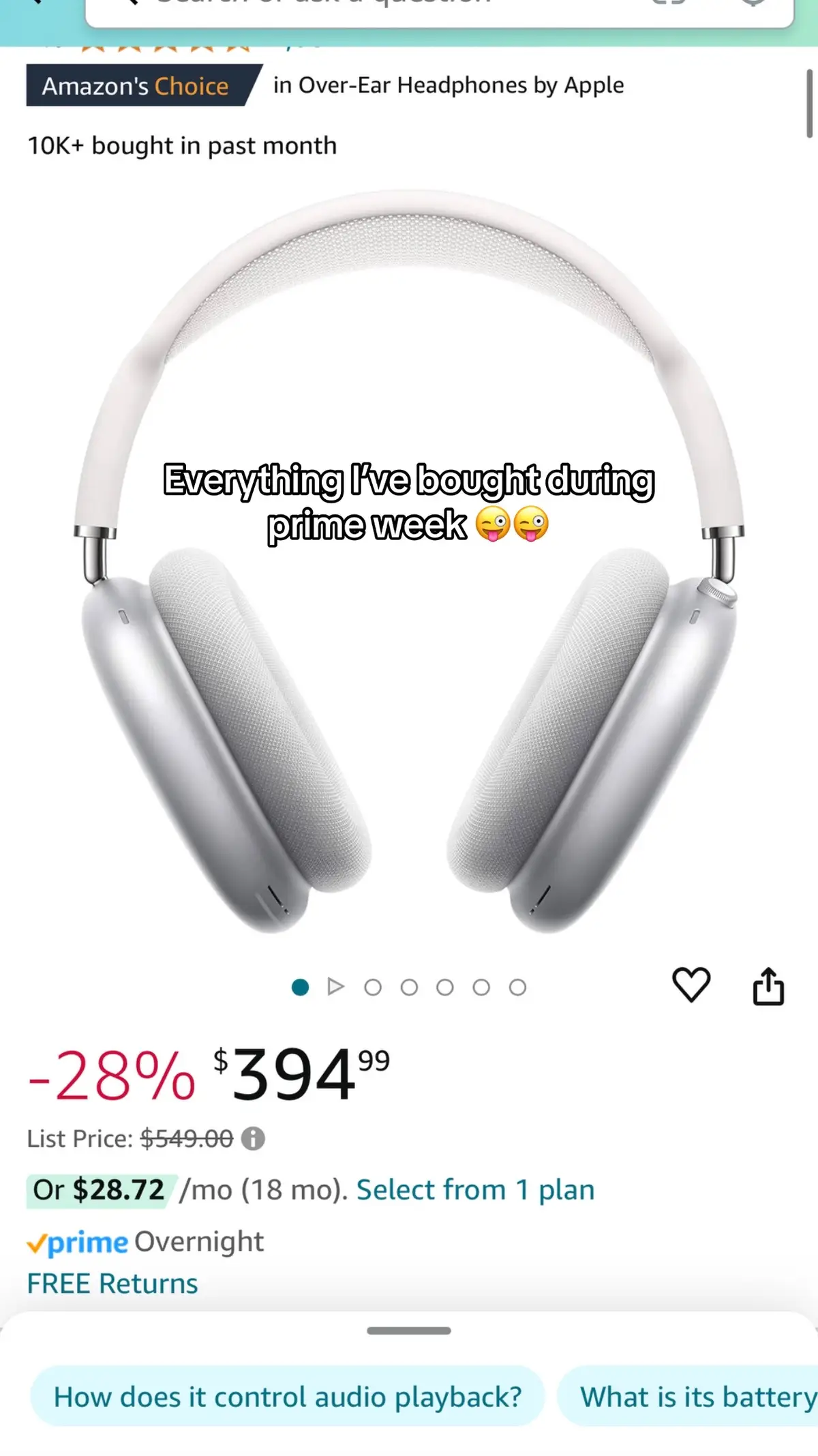 The airpods Max are usually 549! All items linked on my storefront #foryou #foryoupage #primeday #amazon #amazonfinds 