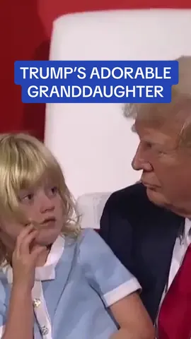 Eric Trump's daughter Carolina, 4, the youngest child of Eric and Lara Trump - steals the show by sitting on grandfather Donald Trump's lap at the RNC #trump #politics #trumprally #republican #rnc #republicans #milwaukee #erictrump #carolinatrump 