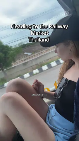 Going to the railway market in Thailand. ⚡️🚊🚉  Part 1  #Nicollette_Deuel #nicollettedeuel #1min #travel #thailand #railwaymarket #railwaymarketthailand 