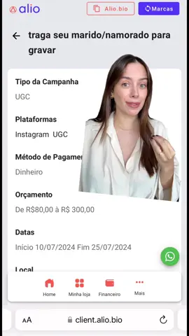 UGC para homens? SIM NÓS TEMOS TAMBÉM!! 😍😍 Estamos com uma super campanha lá na ALIO pra você que é um UGC creator ou que queira fazer com o seu namorado/marido. O creator irá receber produtos da marca e ainda receber pelos vídeos 🤑🫰🏻 Incrivel não é? Corre la no IG e comente EU QUERO pra receber o link dessa campanha. . . #criadoradeconteudoUGC #UGCbrasil #ugcparamarcas #contratarugc #contratarinfluenciadores #marketingdeinfluencia #formacaoUGCcreator #UGCcreatorbrasil #comoganhardinheironainternet #recebidos #modelogratuitoportfolio