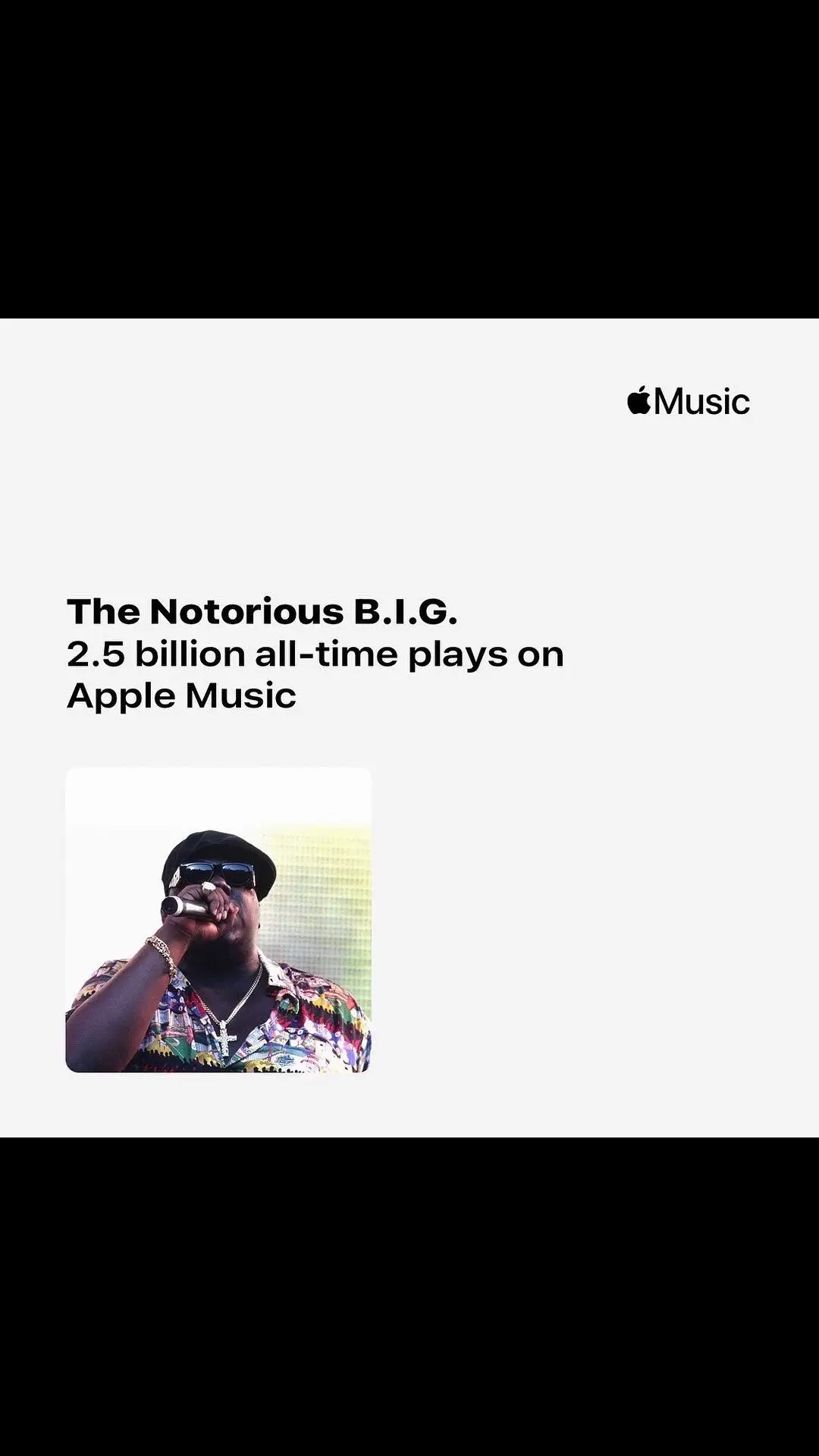 2.5 Billion 🚀🚀 Streams on @Apple Music 🙌🏾🙌🏾 #biggie #biggiesmalls #thenotoriousbig