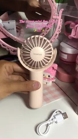 This mini fan from ORASHARE is a must have✨🤍🎀 #pink #orashare #minifan #fan #rechargeable #fyp #recos #recommendation #trending