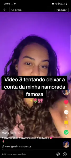 Video 3, ja consegui 2 seguidores pra ela 😁😁 . . . . #foryou  #fy #namorados #trendy 