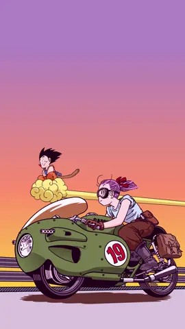 bulma no.19 sunset version #wallpaper #livewallpaper #fananimation #fanart #animation #2danimation #dragonball #akiratoriyama #anime  #sunset #fyp 