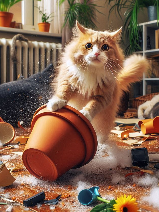 Cat-astrophic Home Wrecker. #cat #funny #catsoftiktok