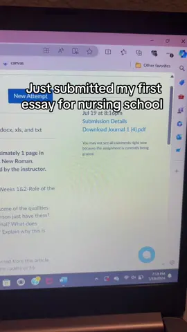 Just submitted my first nursing essay #fypp #studentnurse #nursingschool 