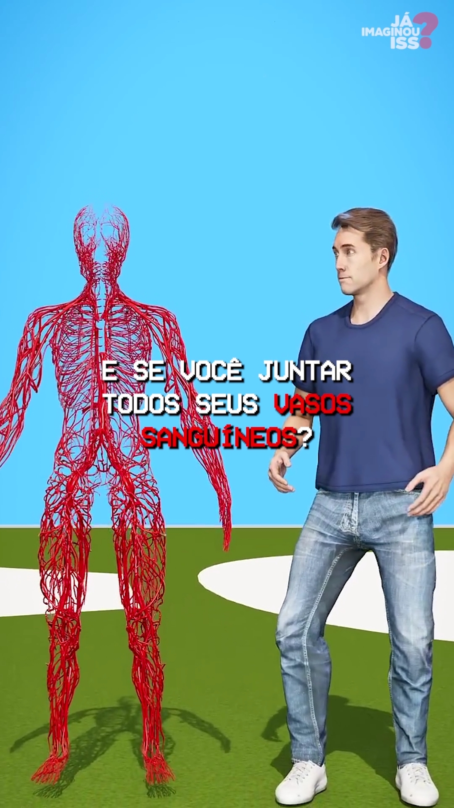 Se esticássemos todos os vasos sanguíneos do corpo humano, eles se estenderiam por cerca de 100 mil quilômetros! Já imaginou isso?  Isso é o suficiente para dar duas voltas e meia ao redor da Terra. Impressionante, não é? 🌍  #Curiosidades #CorpoHumano #Ciência #Saúde #Fascinante