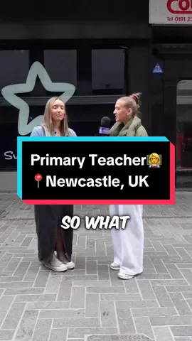 How much does a Primary Teacher👩‍🏫 earn in 📍Newcastle, England? #careeradvice #jobseeker #interview #streetinterview #hired #trending #fyp #viral #primaryschoolteacher #newcastle 