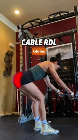 Key Points for Glute-Focused Cable RDL 	1.	Set the pulley to the bottom: Ensures a full range of motion and maximum glute engagement. 	2.	Shoulders away from ears: Helps engage the lats and maintain a stable upper body. 	3.	Take two steps back: Creates the right tension in the cable for effective resistance. 	4.	Shoulder-width stance: Provides a stable base and targets the glutes effectively. 	5.	Legs slightly externally rotated: Helps engage the glutes more. 	6.	Tighten the core: Ensures stability and protects the lower back. 	7.	Humerus at ~100° to torso: Optimizes arm position for proper form and muscle engagement. 	8.	Control the eccentric: Maintains tension on the muscles and ensures proper form. #glutes #gluteworkout #gymtips #gymrat #gymgirl #legday #rdl #lowerbodyworkout #fyp 