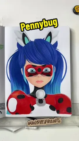 Replying to @‧₊˚ ☽ ⋅ ASMR Drawing Pennybug from Miraculous Ladybug #sketchbook #asmr #coloredpencil #prismacolor #miraculousladybug #markerart #coloringbook #drawingtutorial #artprocess 