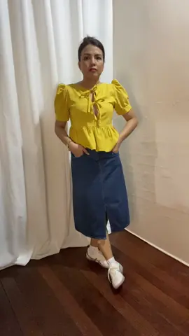 Yellow 💛 #FitTok #blouse #Puffsleeves #titaoutfits #fashiontiktok 