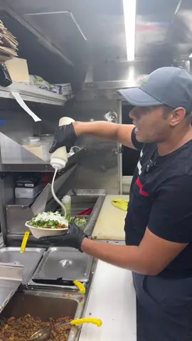 Big Portions only on our Halal chicken and rice. 