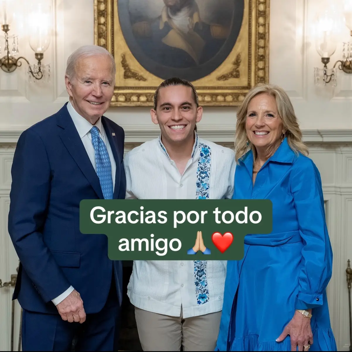 Gracias por todo amigo Joe Biden. Aunque hay cosas con las que no estuve de acuerdo contigo a lo largo de los últimos 4 años, reconozco que eres un buen ser humano con un gran corazón e intenciones nobles.  Asumiste el poder durante uno de los periodos más difíciles en la historia de los Estados Unidos e intentaste hacer el mejor trabajo posible. Nos ayudaste a recuperarnos de la pandemia, protegiste nuestra democracia, y lograste cambios históricos que han beneficiado a los más vulnerables en nuestro país. Y aunque muchos han sido injustos contigo, yo creo que la historia te recordará como unos de los mejores presidentes que hemos tenido. Un hombre de bien que supo poner a la gente por encima de sus propios intereses.  No me cabe duda que inspiraste a una generación entera y que tu legado será recordado para siempre. Así que gracias de corazón y que Dios te bendiga enormemente. 🙏🏼❤️