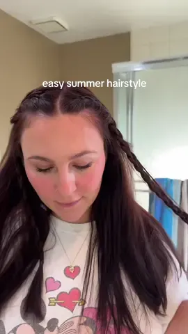 easy hairstyle for when you want your hair out of your face!! #easyhairstyle #easyhairtutorials #easyhairstyletutorial #easyhairtutorial #hairstyle #hairtok #hairstyles #hairtutorial #summerhairstyles #summerhair #summerhairstyle 