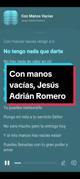 #conmanosvacías #jesusadrianromero #parati #musicacristiana #musicasjuveniles #Diosteama #videoscristiana #musicasparadios #Diosesamor #adoración #alabanzascristianas #fyp #fypmusic #larkplayer  #musicacristianacompleta #musicacristianaletras #conmanosvacíasletra #spotify 