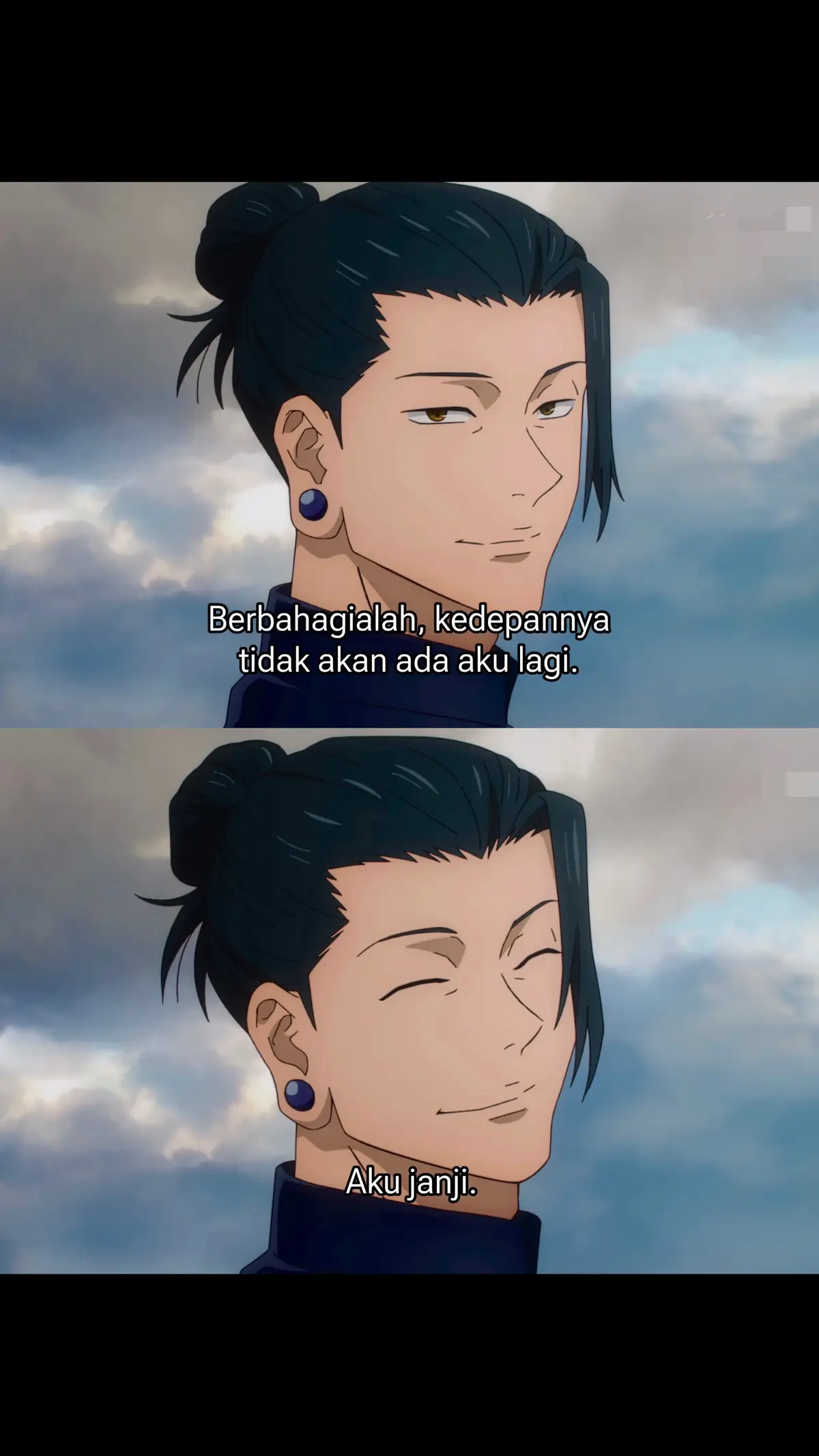 Dan maaf untuk beberapa waktu sebelumnya yang sering terganggu. . . . . #fyp #sad #galau #galauquotes #anime #sugurugeto #jujutsukaisen 