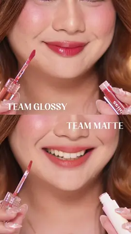 ✨ Matte or glossy? Which side are you on? 💋 Cast your vote in the comments! #barenbliss #barenblissph #peachmakesperfectliptint #fullbloomtransferproofmattetint #liptint #mattetint #glossy #makeup #kbeauty #crueltyfree #fyp 