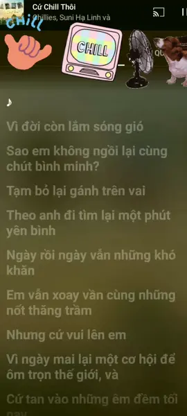 Cứ chill thôi(lyric)🎧🎶 #music #lyric #fyp #viral  #trendingsong #thinhhanh #xuhuong #cuchillthoi #sunnyhalinh #chillies #rhymastic  #🐢muốnnghenhạc 