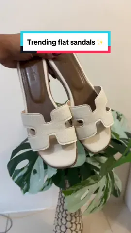 Mia Korean Fashion Casual Flats Slip-on Leather plain summer outfit Sandals For Women trending sandals #flatslippers #flatsandals 