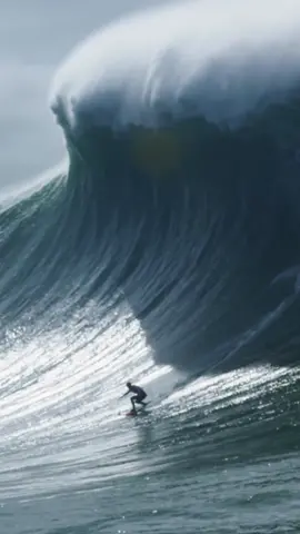 Nazaré never ceases to amaze! Justine Dupint dropping a bomb 🌊🔥 #surfing #nazare #100footwave #bigwavesurfing 