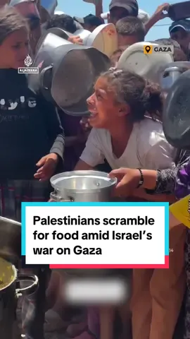 Palestinians scramble to receive food as #UN human rights experts warn that famine has spread throughout Gaza after more than 9 months of Israel's war on the besieged enclave.