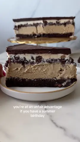 The world’s best dessert is ice cream cake. This is coffee coffee coffee ice cream cake with fudgy brownie, coffee ice cream, copycat carvel ice cream crunchies, vanilla ice cream AND espresso fudge. Need i say more? #icecream #icecreamcake #fudgybrownie #brownies #coffeeicecream 