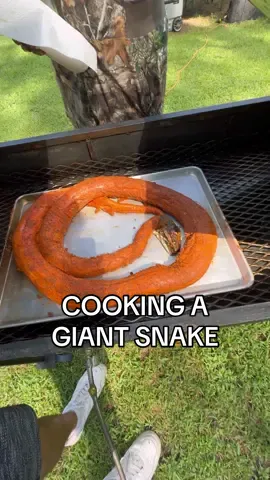This is how we do it in the South #python #snake #outdoorcooking @Bernard 