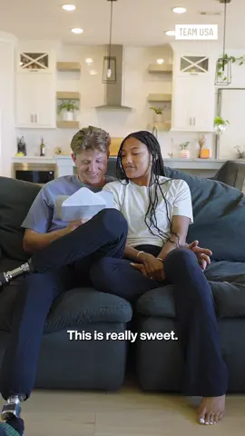 The bond between Team USA’s @Tara and @Hunter Woodhall is a special one. Ahead of Tara’s second Olympic Games, we had her surprise Hunter with a note to share what his love and support has meant to her on and off the track. 💌 Poweful Connections presented by @xfinity. #MTUSA 