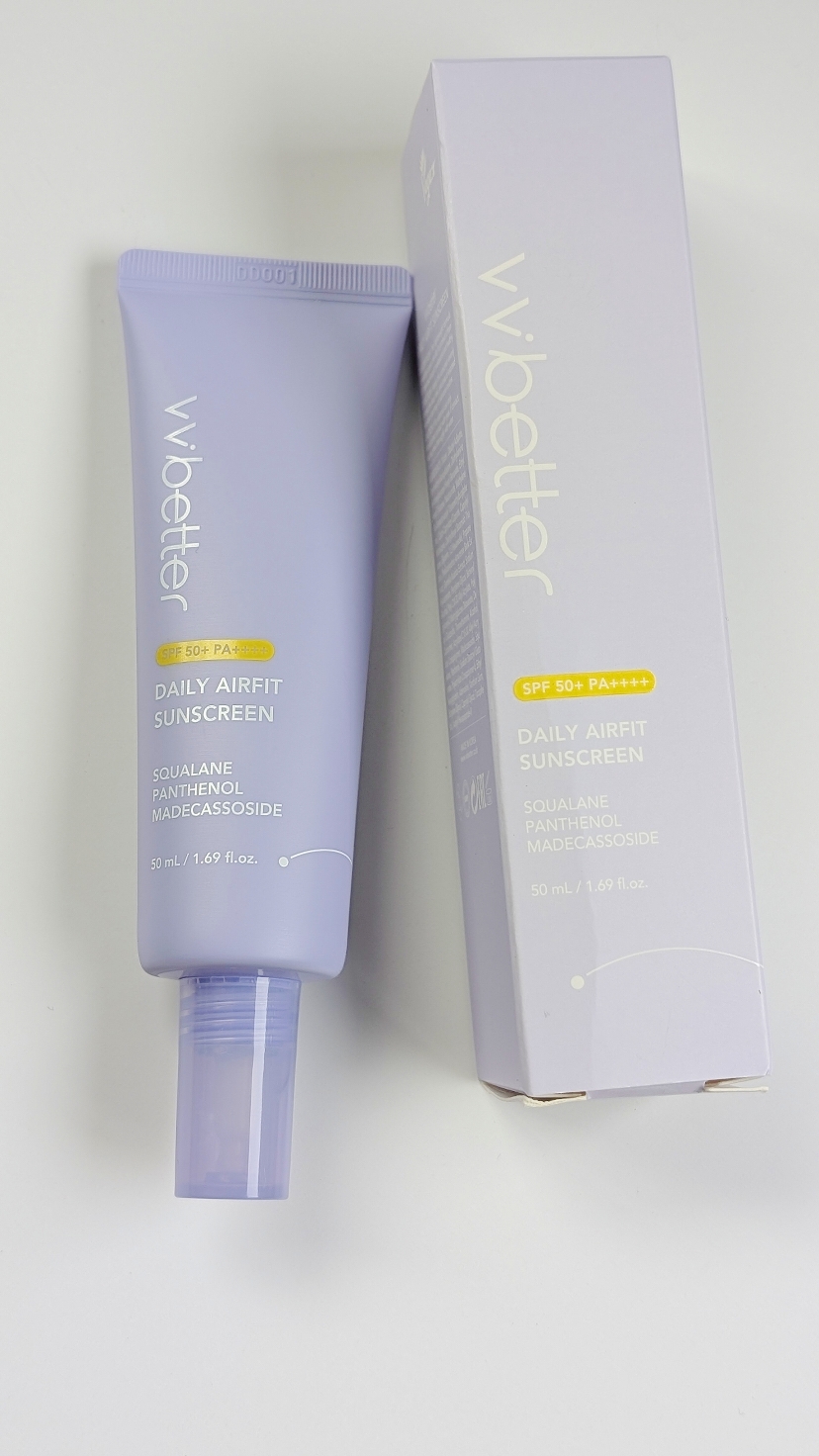 VVBETTER DAILY AIRFIT SUNSCREEN (SPF 50+ PA++++) @VVBETTER KOREA What I love about it: - Lightweight and non-greasy texture that feels like a moisturizer - Provides excellent protection with SPF 50+ and PA++++ - Does not leave any white cast or residue on my skin - Hydrates my skin while protecting it from the sun - Has a subtle, pleasant scent - Suitable for daily use, even under makeup . . . . . . #vvbetter #sunscreen #spf50 #lightweight #NonGreasySunscreen #koreanspf #koreanskincare  #Kbeauty #contentcreator #ugcvideo #productreview #fypシ #viralsunscreen #trending  . . . . . . . . VVBetter. Sunscreen. Lightweight. Non-greasy. No white cast. Hydrating. SPF 50. Korean Skincare. KBeauty. Creative. Content. Video. UGC. Canada. GRWM. SunCare. FYP. Viral. Trending.