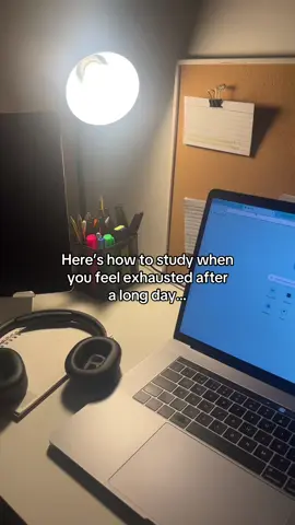 How to study when you are tierd after a long day of school or work😴  Let me know what method you want to learn about more in the comments… #studytok #studymethod #studymotivation #motivation #student #productivity 