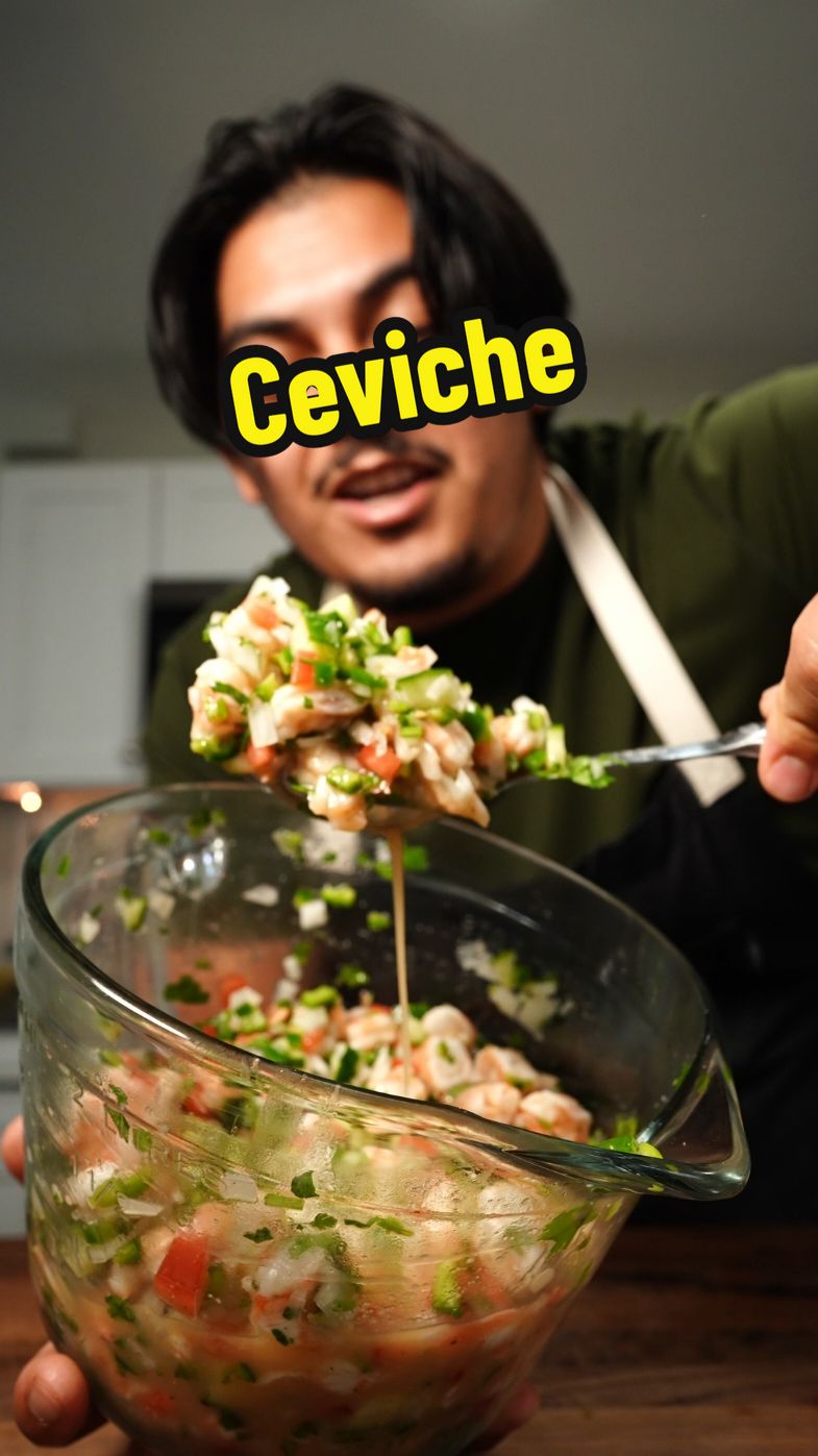 I know you sweating, it's hot and you need to eat some ceviche. #ceviche #mexicanfood  Here's the recipe so you aren't wandering to look for it.  1lbs shrimp (deceived and cleaned) 2 limes juice 1-2lemons juice 1 roma tomatoes diced 1/2 English cucumber diced 1/4 onion small dice 1oz cilantro salt and pepper to taste 1tsp garlic powder 2Tbsp olive oil
