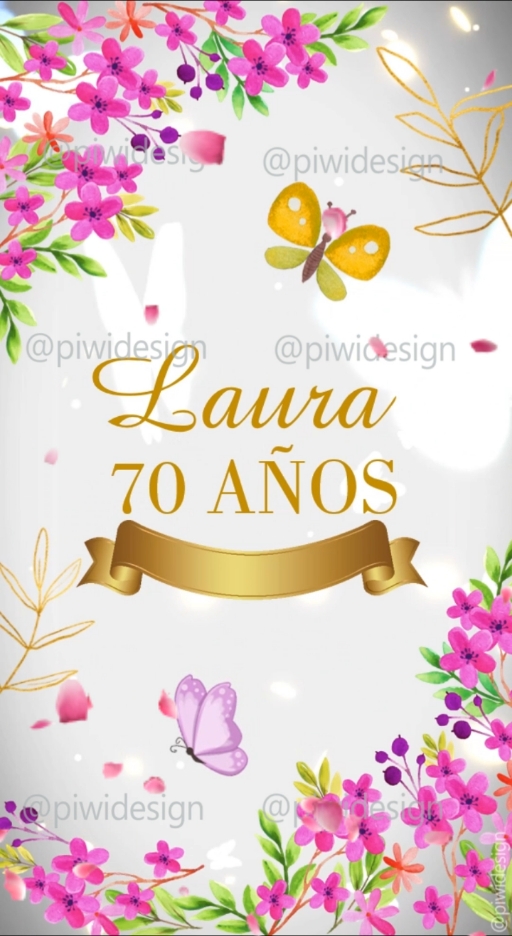 Invitación cumpleaños mujer 70 años 😍🥳🎂💐✨🎉🦋💃🏻🌺🤍💛💚 #invitacion #convite #invitacioncumpleaños #mis70años #happybirthday #birthdayparty #tarjetitas #piwidesign #parati #foryou 