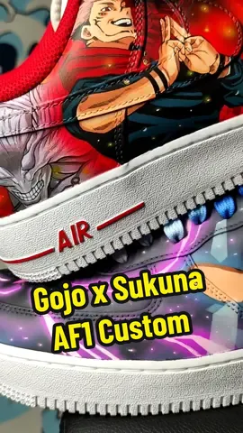 Gojo ✖️ Sukuna Airforce 1 Custom Unlimited Void vs Malevolent Shrine 1 of 1 Custom by yours truly 😁 #af1customs #domainexpansion #ryomensukuna #gojousatoru #foryoupage #jujutsukaisen #handpainted #customdesign #fyp #fypシ #angeluspaint #sneakercustomsneakerart #customsneakers #customshoes #fy #nikecustoms #airforce1 