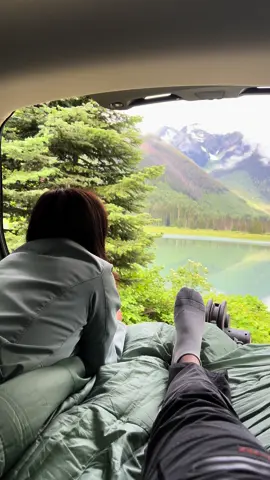 Beautiful things dont ask for attention ⛰️✨ (couldn’t agree more)    First time car camping, so lucky we found this gem 🫶🏻 #couplegoals #couple #improvise #vancouver #carcamping #campinglife #campinglovers #britishcolumbia #canada #canadalife #nature #naturelover #Outdoors #lake #mountain #outdoorslife #explore #bronco #forest #backcountry 
