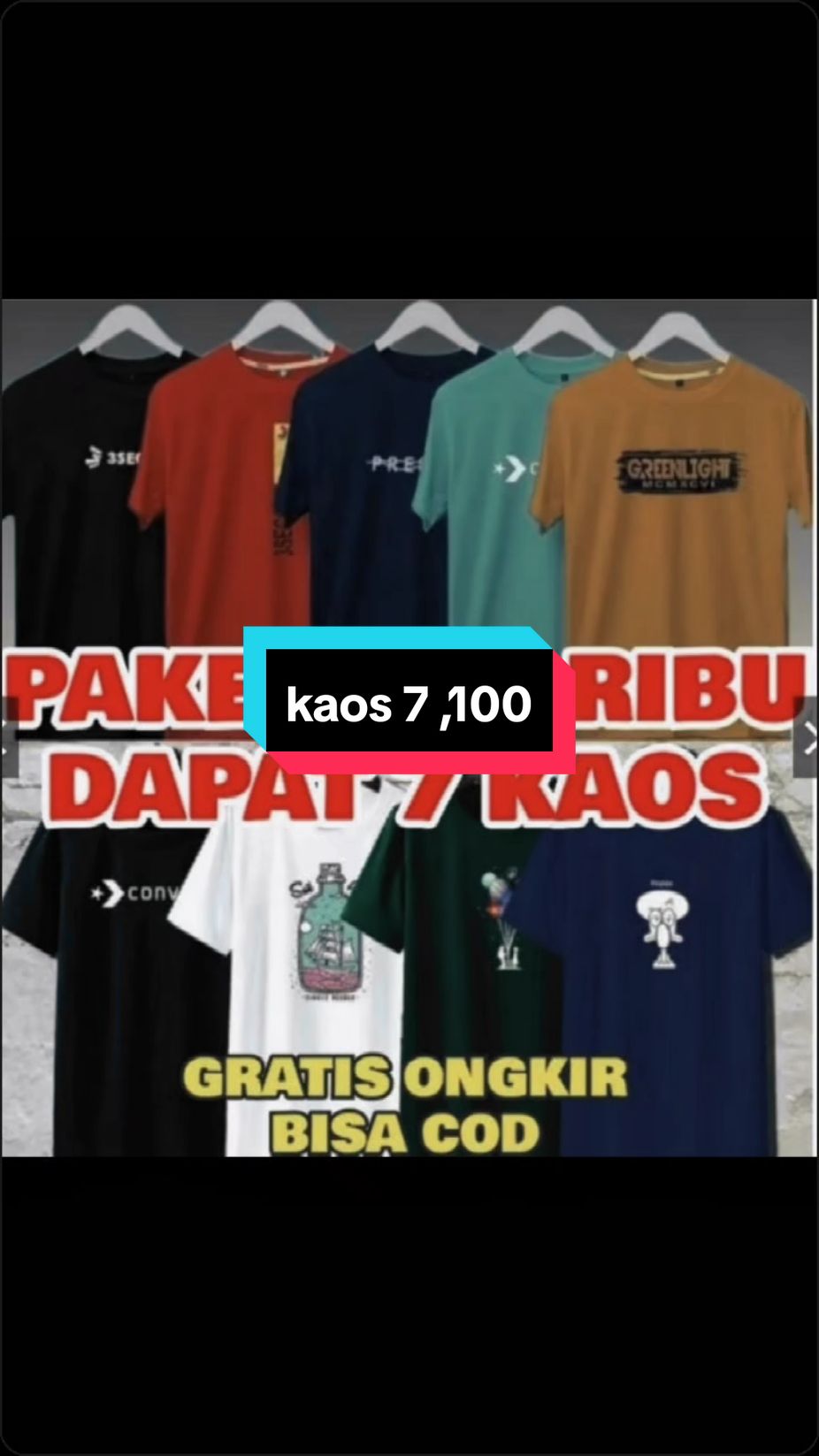 7 kaos hanya 100 ribuan teman ,❤️💛💚 #kaos7seratusribu  #fyp #masukberanda #kakgem #posterbobmarley #kaosbobmarley #pacunyaroda #kacamatahitam #kacamatahitam #promohariini 
