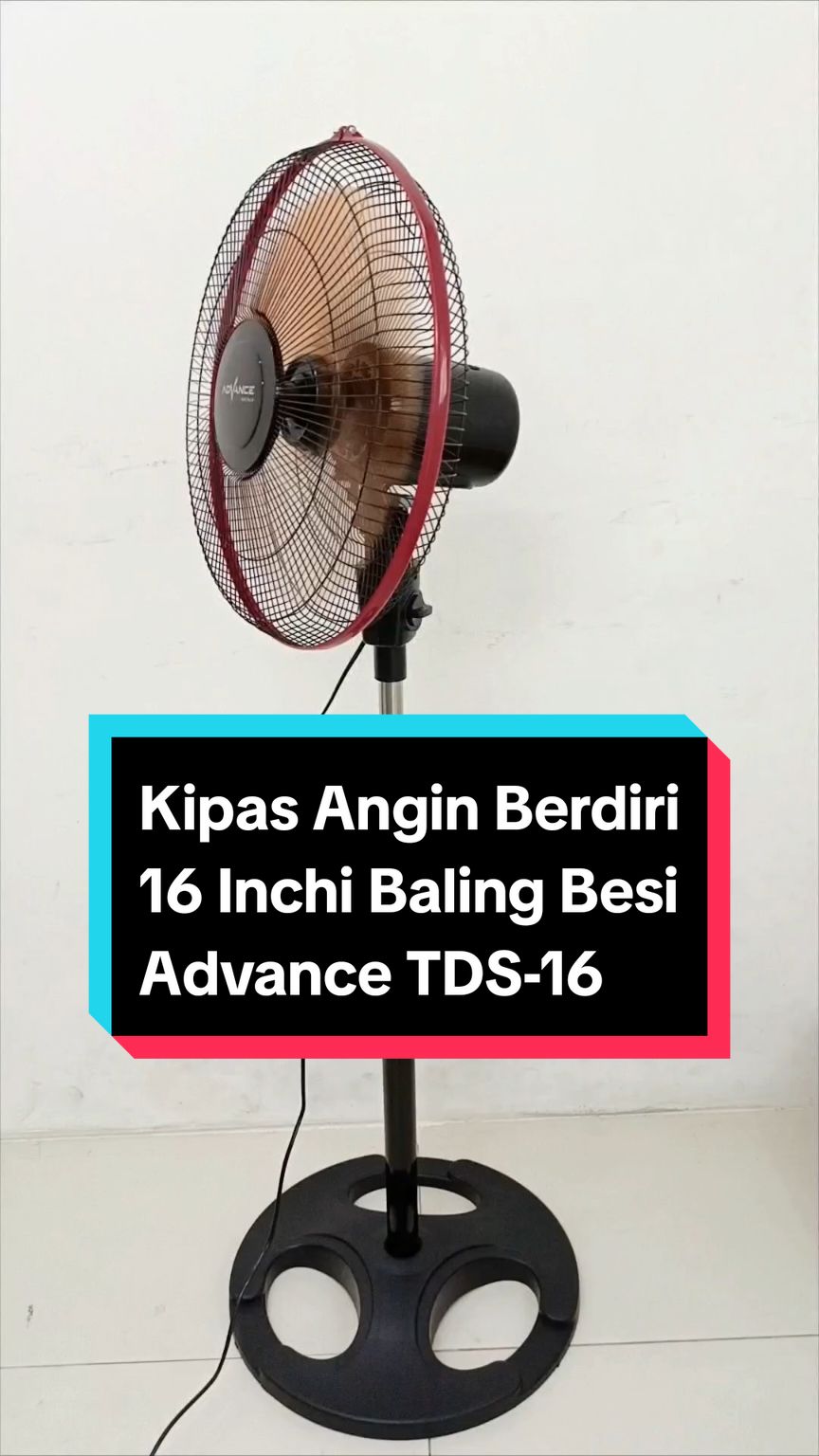 Kipas angin berdiri 16 Inch dengan 3 baling besi menghasilkan hembusan angin kencang. #kipasanginberdiri #kipasangin16inch #kipasberdiri #kipas16inch #kipasanginbesi #advance #kipasanginadvance 