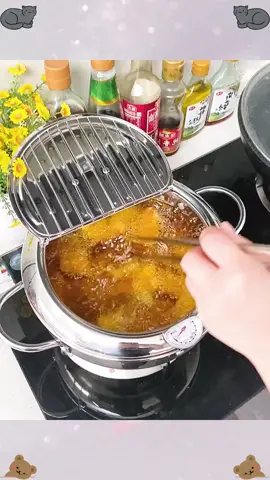 This deep fryer is very good, the pot will not splash oil, with its own filter # deep fryer