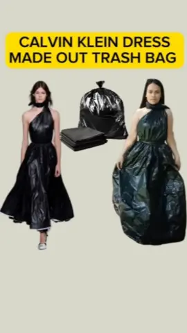 How to make Calvin Klein outfit made out of trash bag.#tiktok #fypシ #DIY #trashbagdress #plastic #calvinklein #tutorial #longervideos #hana43