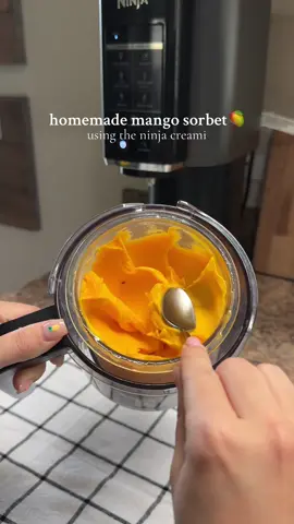 1-ingredient mango sorbet with the Ninja CREAMi 🥭☀️ #ninjacreami #ninjacreamirecipe #mangosorbet #ninjacreamisorbet #healthytreats #healthyrecipes #healthyicecream @Ninja Kitchen @Ninja Kitchen UK 