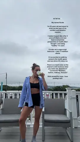 So many new faces latley so wanted to re introduce myself 🤍☕️ stick around and let me know what you wana see !!!!!!  #rd2be #healthandwellness #nutrition #registereddietitian #holistichealth #guthealing #sibo #ibs #gettoknowme #nutritioncoach #nutritionist #functionalmedicine #contentcreator #fyp #wellnesscontentcreator #yogainstructor #yogasculpt #fitnessinstructor 