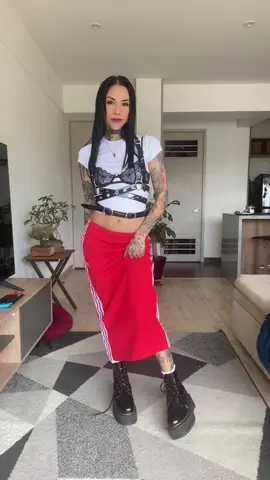 #outfitideas #adidas #redskirt #drmartens #outfitinspo 