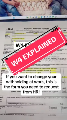 IF YOU’RE NOT FOLLOWING ME, PLEASE FOLLOW FOR MORE TAX TIPS! ❤️ If you haven’t checked your last paystubs to be sure you’re paying enough in taxes, now is the time. To make changes, contact your HR department for a new W4 form. If you aren’t following me on tik tok, follow me @jennytaxpro #becomeataxpro #taxpreparer #business #entrepreneur #taxes #withholding #w4 #taxseason 