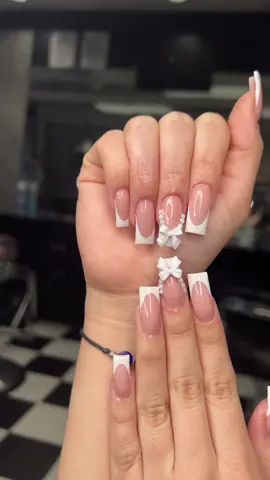 Coquette nails 🎀🫧 How gorgeous is this french set 🤍? #newyorknailtech #brooklynnails #bknailtech #brooklynnailtech #nycnail #nailinspo #coquettenails #bknailtech 