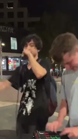 Random dude grabs mic and raps insane freestyle in the street 🤯👀 Artist: Ozumi Beatmaker: @Prod. NewBorn Noise  #freestylerap #busking #rap 
