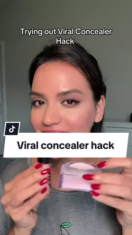 A viral concealer hack that prevents creases under the eyes! @Saie @Huda Beauty #concealer #concealerhack #undereyecircles #makeuptrends 