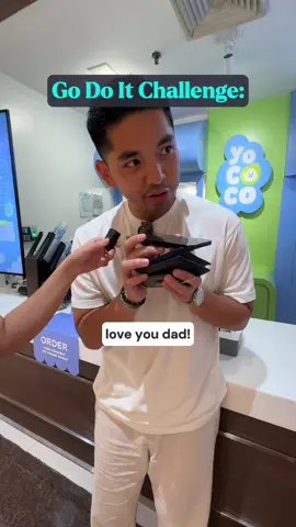 Dad saves the day! 🩵📞 Finally, a success for our Go Do It Challenge in YoCoco at The Marketplace, Rockwell. Watch out for us at our partner stores near and you! #GoTymeBank #GoDoItChallenge