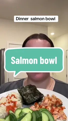 Salmon bowl not in a bowl. How i made salmon is posted on @Karina&Anthony | eat | cook #fypシ゚viral #food #dinner #recipes #Foodie #letseattogether #mealprep #mealideas 
